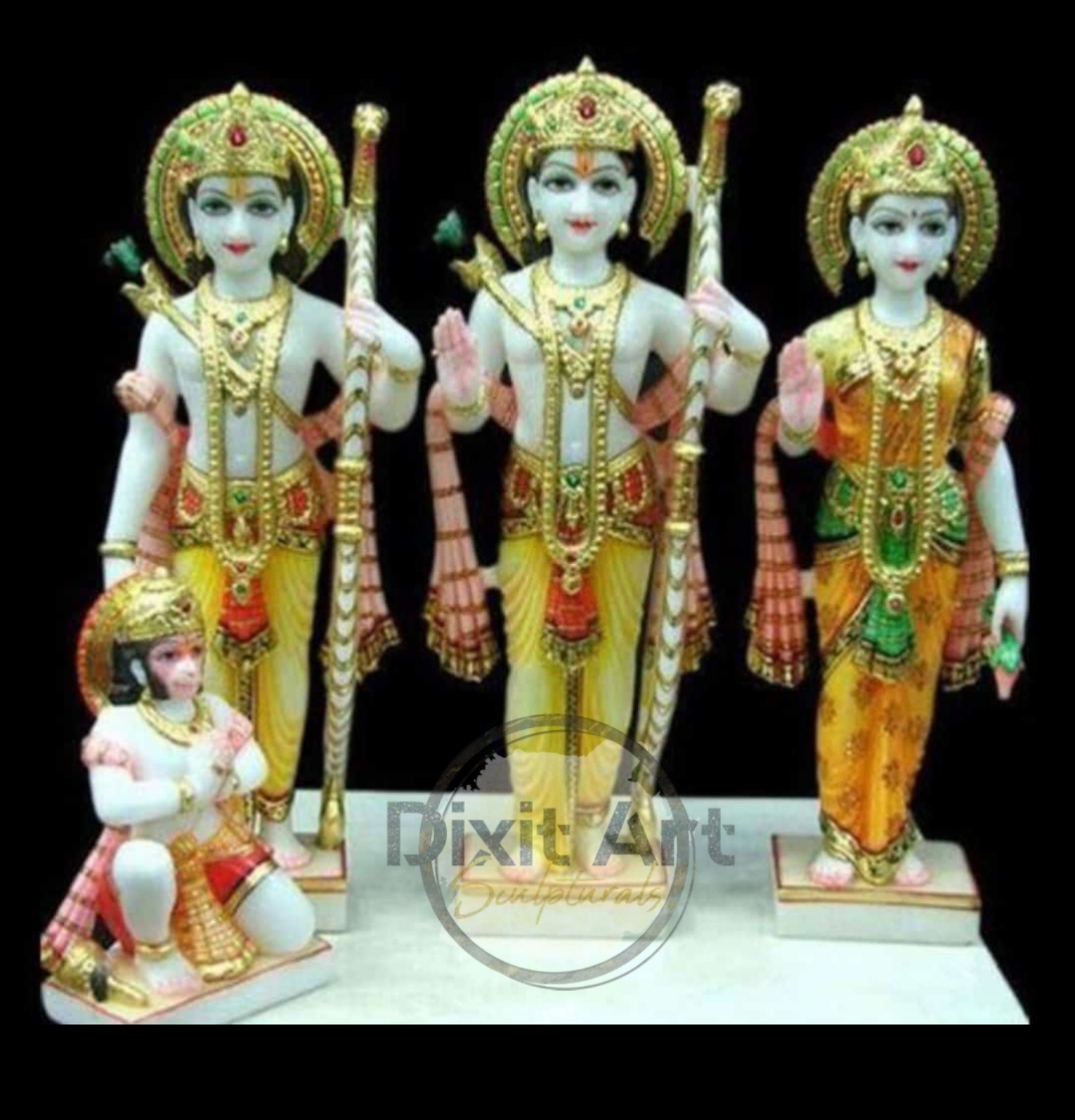 Marble Ram Darbar - High-quality Marble Statue Set, 1-5 Feet Customizable | Durable, Eco-friendly, Handmade, Water Resistant, Non-toxic, Temple Theme