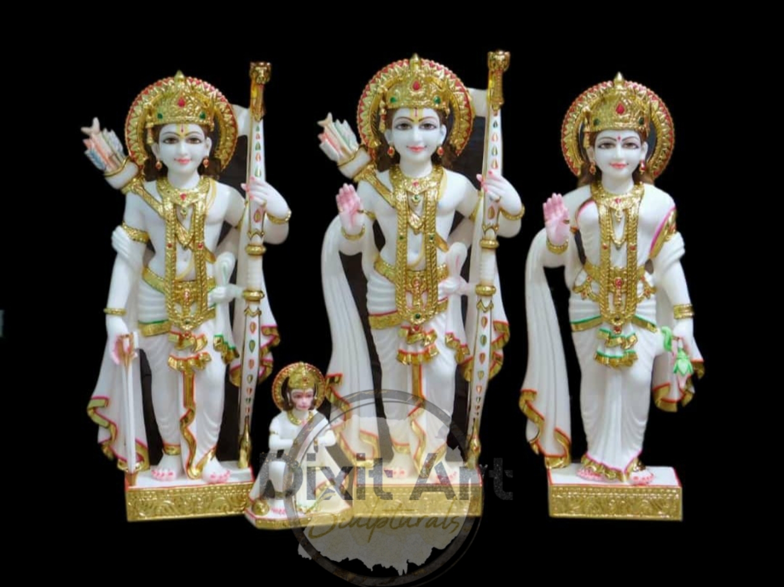 Marble Ram Darbar - High-quality Marble Statue Set, 1-5 Feet Customizable | Durable, Eco-friendly, Handmade, Water Resistant, Non-toxic, Temple Theme