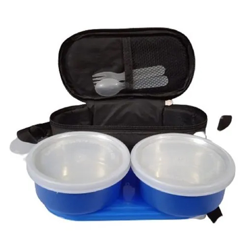Double Decker Tiffin Set - Plastic, Rectangular, Multicolor | Different Available Sizes and Weights for Versatile Meal Storage