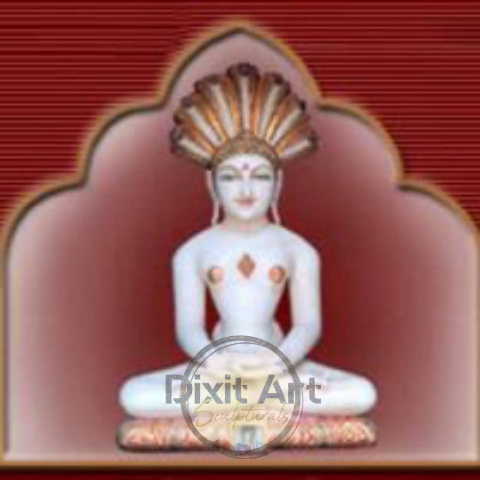 Polishing White Marble Mahavir Statue