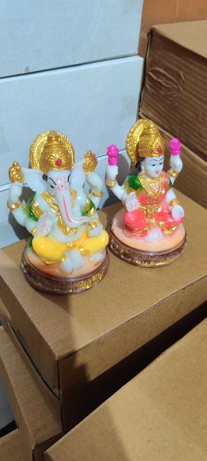 Ganesh Laxmi Idol - 5 Inch To 11 Inch | Handcrafted Design, Spiritual Symbolism, High-quality Finish