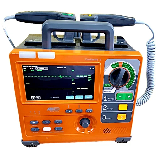 Allied Cardiasafe Ii Defibrillator - Steel Material, Orange Color Code | Industrial Application, Suitable For Hospital Use