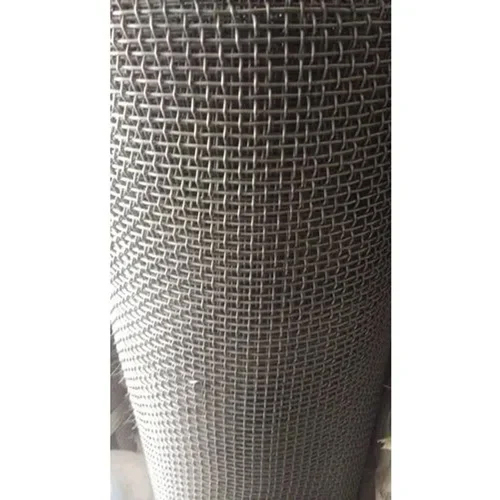 Stainless Steel Crimped Wire Mesh - Square Hole Design, Polished Silver Finish