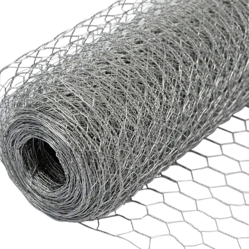 Gi Chicken Wire Mesh - Iron Wire Mesh | Silver Color, Galvanized Surface Treatment, Durable Iron Material for Various Applications