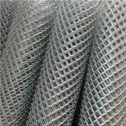 Steel Wire Mesh - Woven Mesh, Galvanized Silver with Square Holes