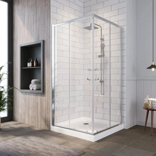 Shower Cubicle Glasses - 10mm Thick, Transparent Clear Glass | Flat Solid Structure, Decorative Glass Design for Stylish Shower Screens