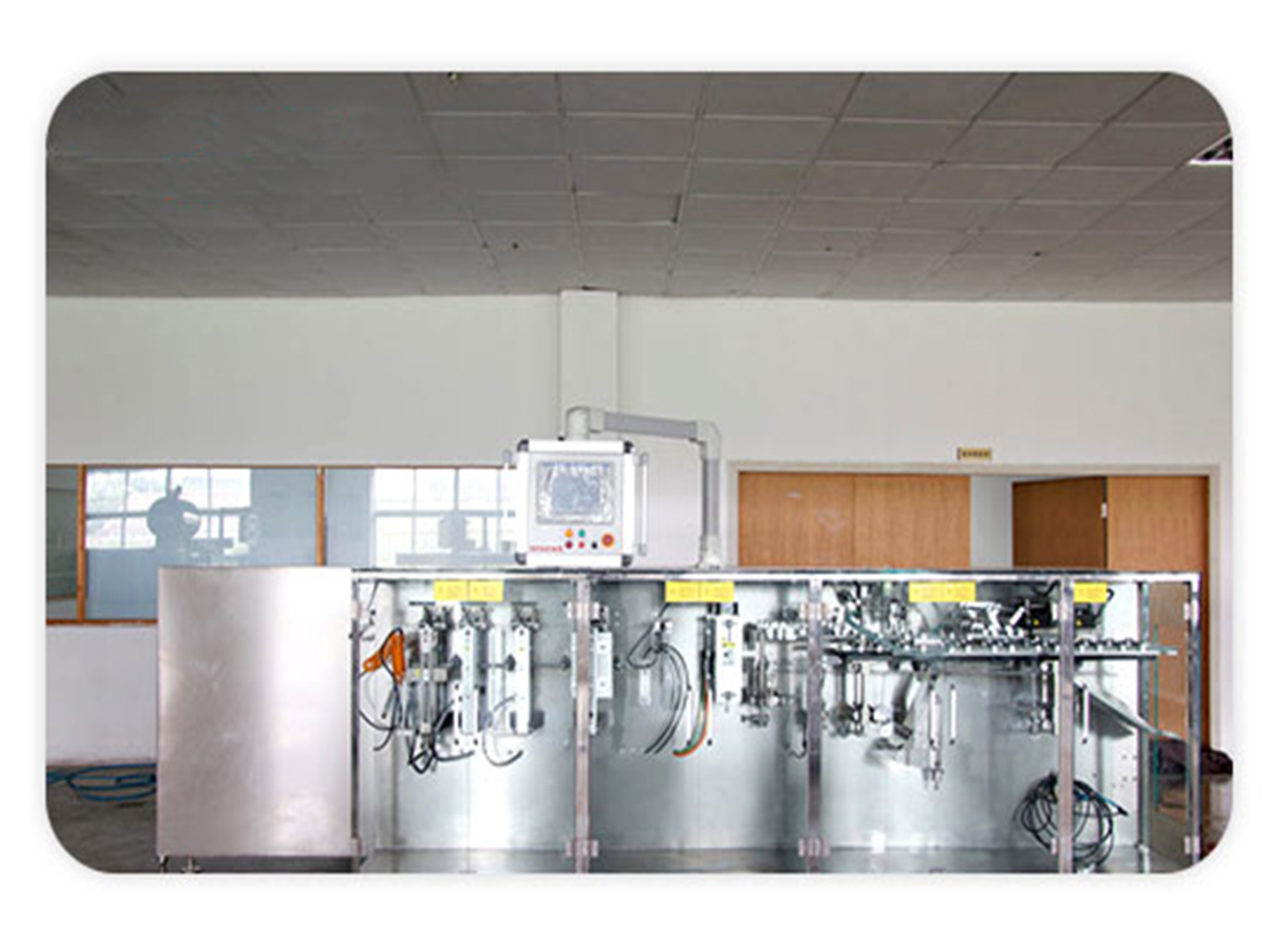 Hmk220 Doypack Packing Machine - 3800x1300x1700 Mm, Silver, 50 Ppm Production Speed | Automatic Hole Punch Correction, Independent Electrical Cabinet, Cooling Device For Seal Strengthening