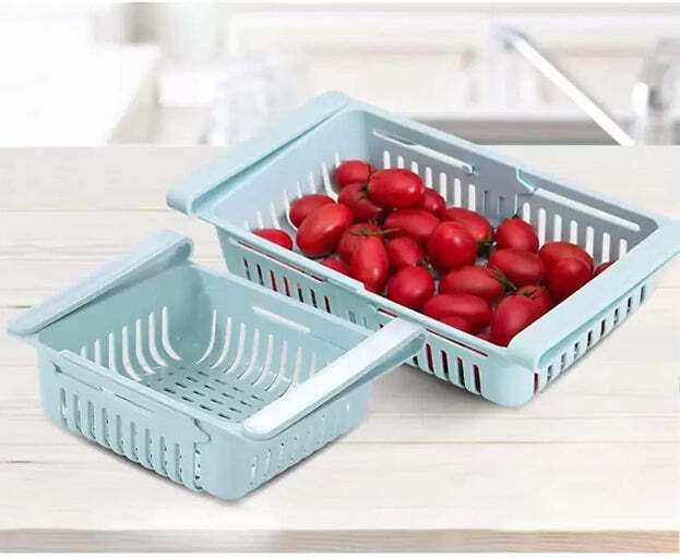 Virgin Freeze Storage Unbreakable Adjustable Multi Color Tray With Extra Storage - 18x16x19 Cm , Smart-slide Design For Effortless Fridge Organization, Easy To Clean And Access