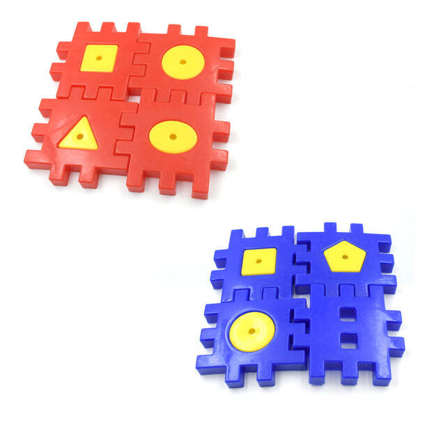 Kids 3-12 Years Old 4 Pc Set Of Digital Block Building Blocks (4373) - High-quality Recycled Plastic, 20x17x4 Cm | Parent-child Interactive Learning, Portable Storage Toy, Mix Colors & Shapes