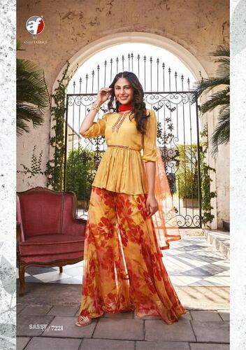 Trending Designer Kurti And Divider With Dupatta