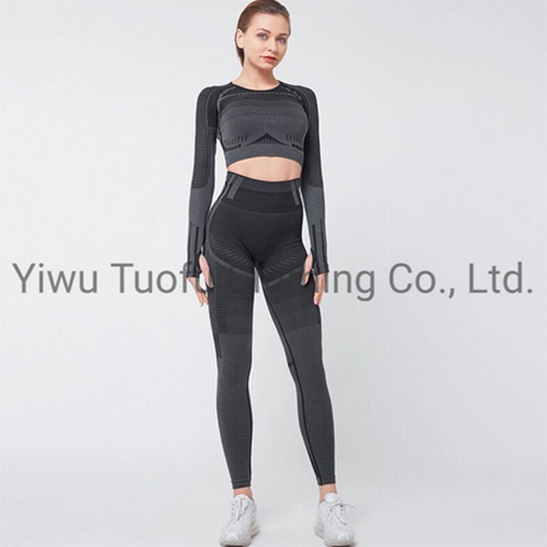 Ladies Sportswear Ribbed Cross Back Seamless Sports Suit - Polyester Cotton Blend, Available In Various Colors & Sizes | Lightweight, Breathable & Comfortable Design For Active Women