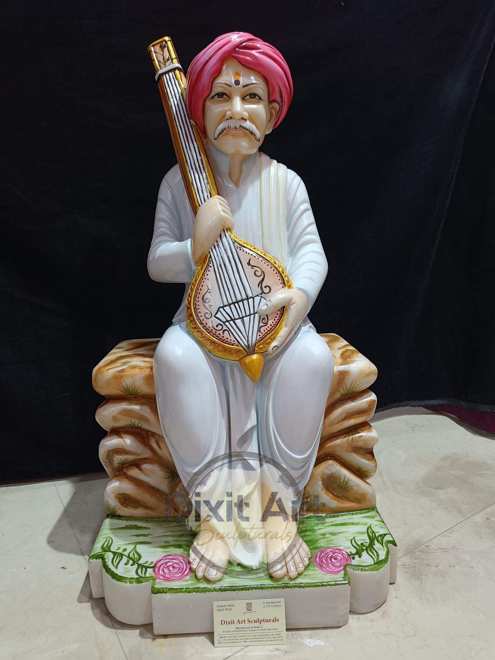 Marble Human Sculpture - 24 Inch, Multicolor Handmade Marble Statue | Modern Arts, Professional, Religious Style For Home Decoration