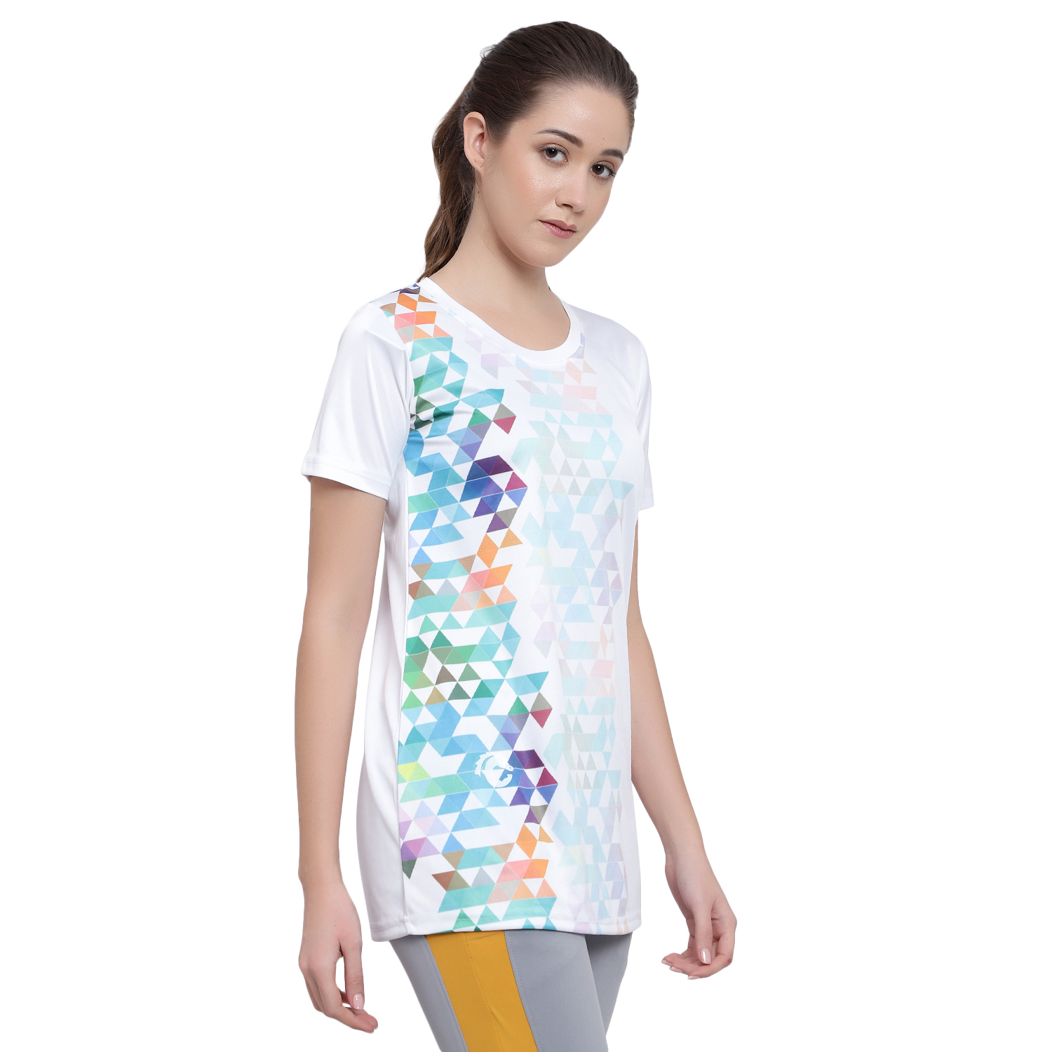 Printed Yoga T-shirt - Cotton Blend, L/xl/m/s/xxl Sizes, Ivory White - O-neck, Short Sleeves, Cool & Comfortable Design