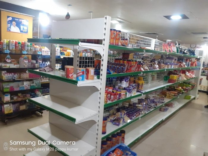 Display Rack - Steel, Light Duty | Silver Finish For Commercial And Industrial Use, Ideal For Markets And Supermarkets