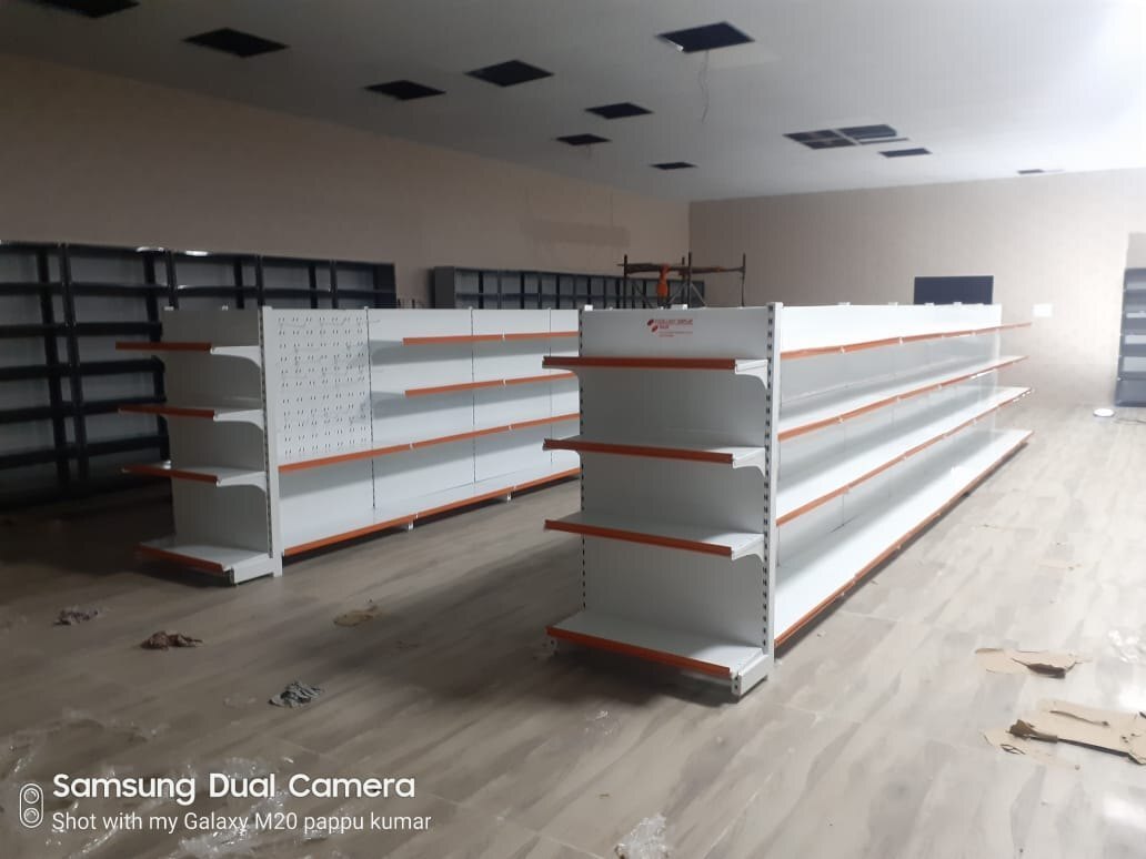 Display Rack - Steel, Light Duty | Silver Finish For Commercial And Industrial Use, Ideal For Markets And Supermarkets