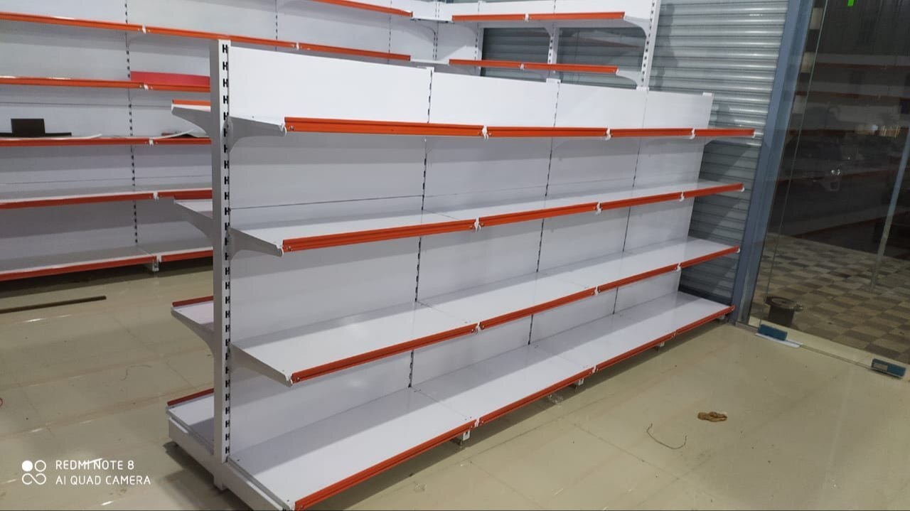 Display Rack - Steel, Light Duty | Silver Finish For Commercial And Industrial Use, Ideal For Markets And Supermarkets