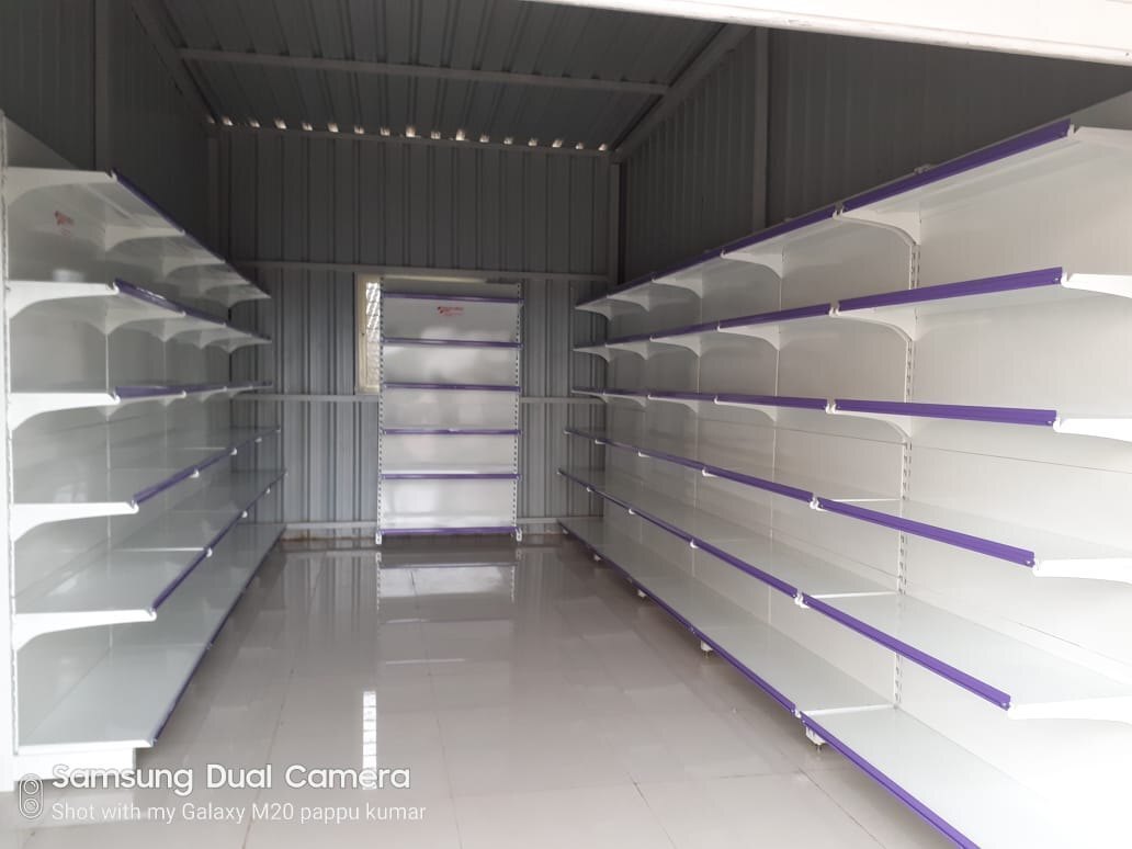 Display Rack - Steel, Light Duty | Silver Finish For Commercial And Industrial Use, Ideal For Markets And Supermarkets