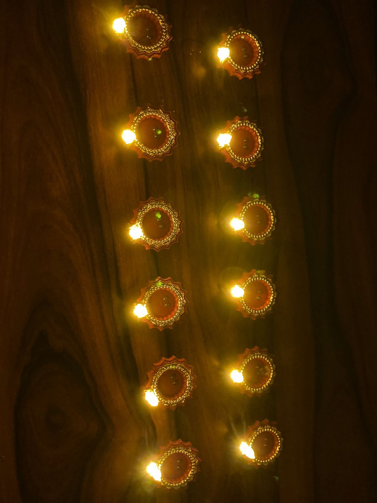 Water-based Diya - Plastic Material, Brown Color | Flameless Led Activation, Easily Replaceable Button Cell Batteries
