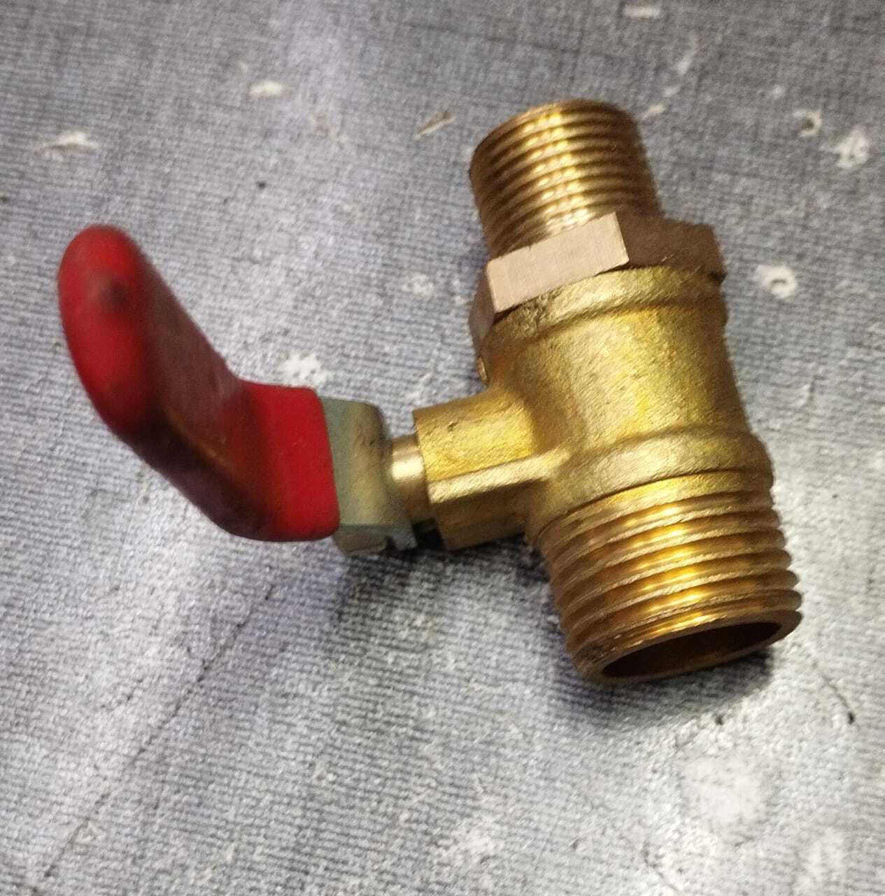 Ball Valve 1/2 X 3/8 - Brass, 90 Grams , Gold Color Finish Ideal For Agriculture Hose Pipe & Check Valve Applications
