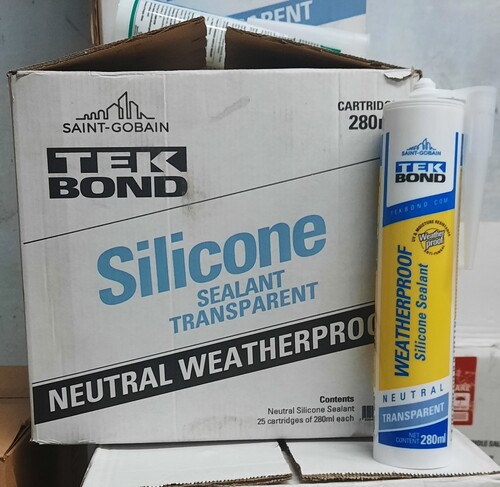Tekbond Neutral Silicone - High-Performance Weather Sealant , Industrial Grade, Clear/Black/White/Brown, Odorless Thixotropic Liquid