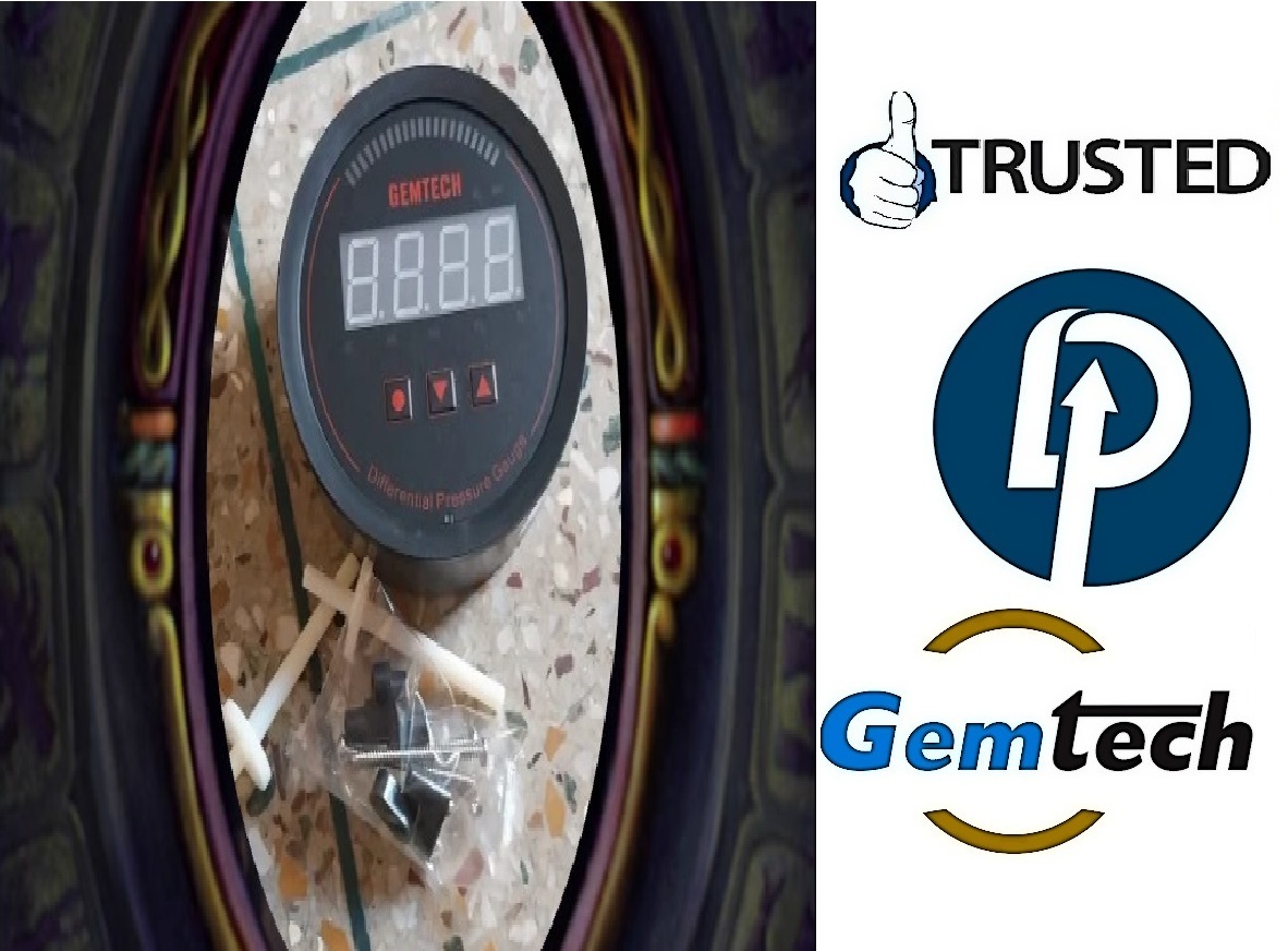 Gemtech Series 3000 Digital Pressure Gauge - Abs Engineering Plastic, 100 Millimeter Diameter, Black | High-accuracy To ±1%, Measures Gas And Steam, Suitable For Diverse Industries