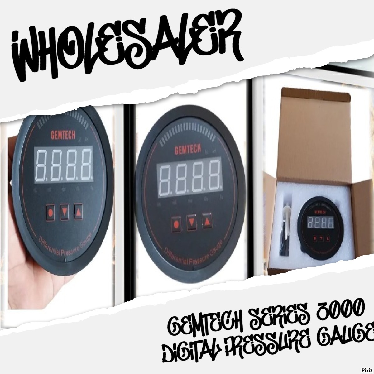 Gemtech Series 3000 Digital Pressure Gauge - Abs Engineering Plastic, 100 Millimeter Diameter, Black | High-accuracy To ±1%, Measures Gas And Steam, Suitable For Diverse Industries
