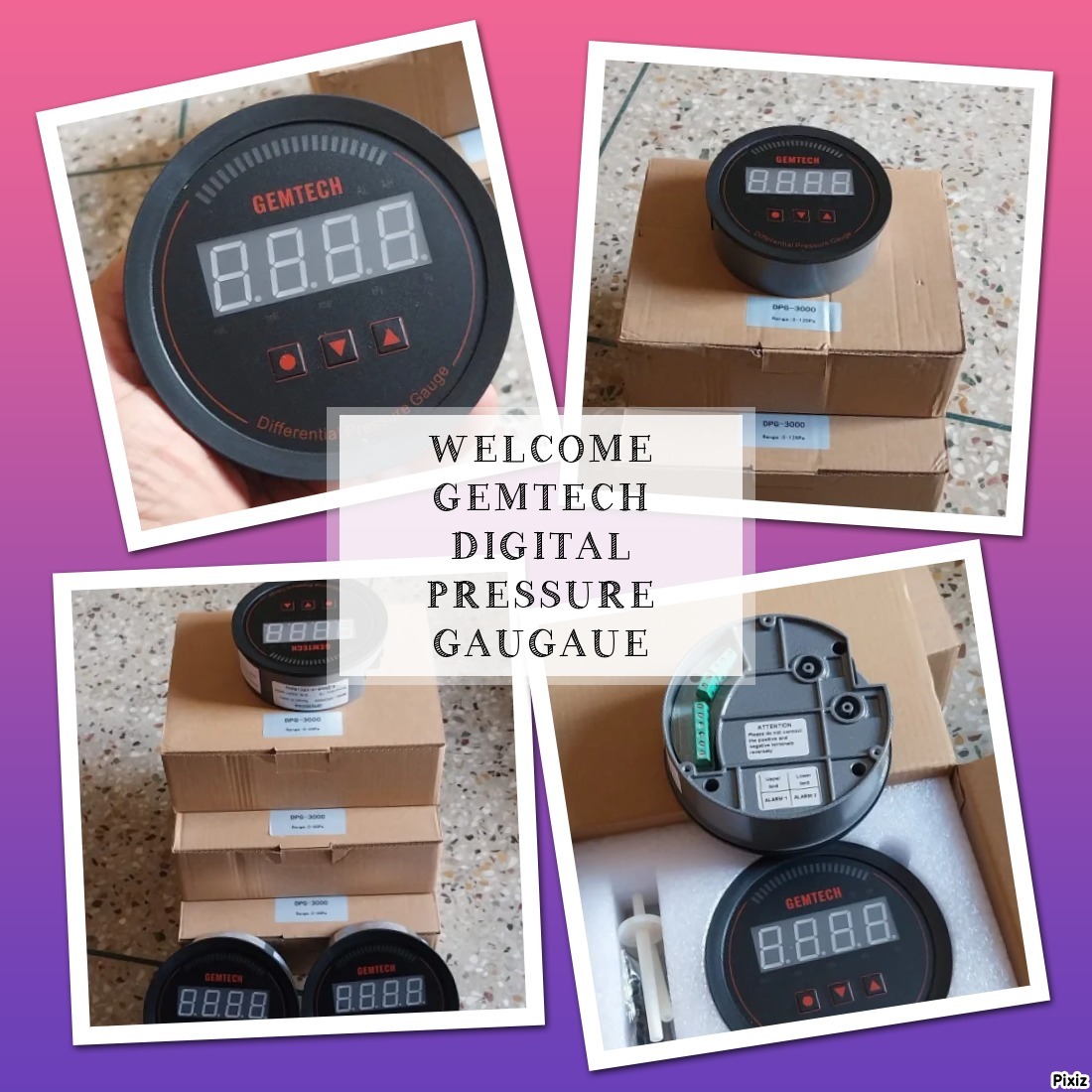 Gemtech Series 3000 Digital Pressure Gauge Range 0 To 8.000 Inch W.c.