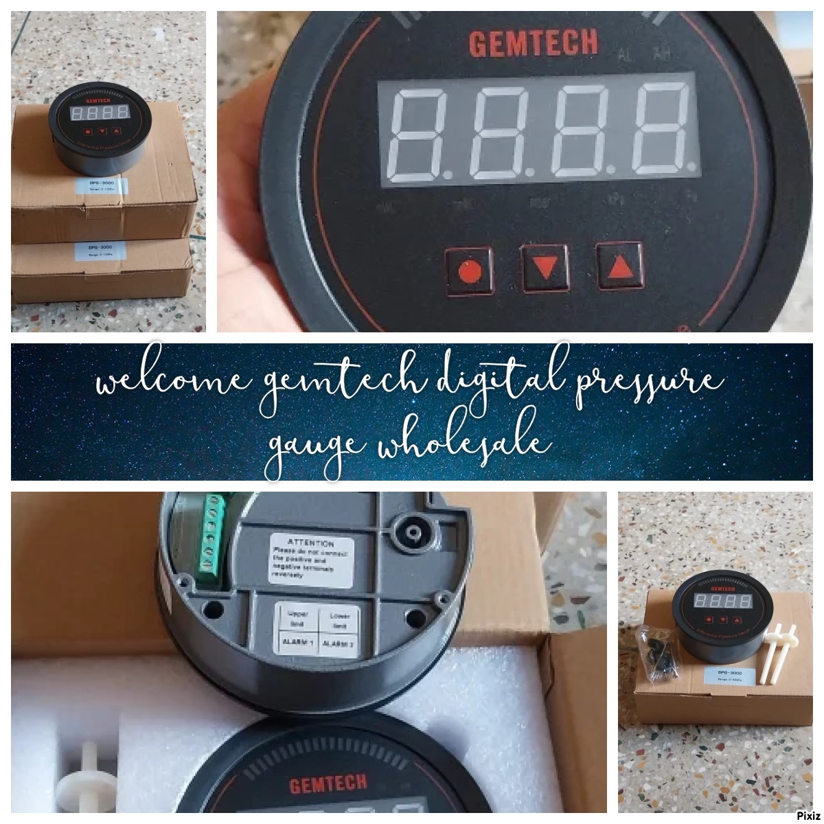 Gemtech Series 3000 Digital Pressure Gauge Range 0 To 8.000 Inch W.c.
