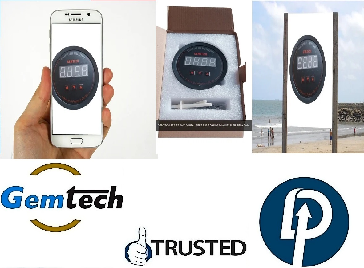 Gemtech Series 3000 Digital Pressure Gauge Range 0 To 4.000 Inch W.c.