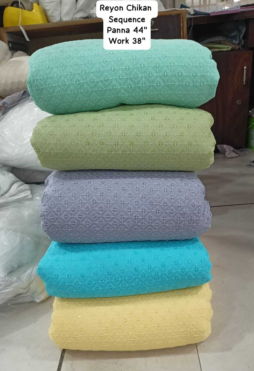Rayon Chikan Sequence Fabric