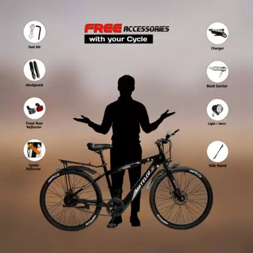 Matelco Ubero Lite - Steel Frame, 26 Inches Size, Single Speed Design | 24 Kg Weight, Male-friendly Electric Cycle