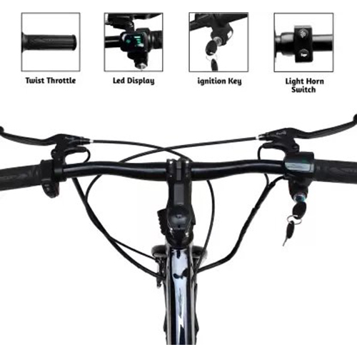Matelco Ubero Lite - Steel Frame, 26 Inches Size, Single Speed Design | 24 Kg Weight, Male-friendly Electric Cycle