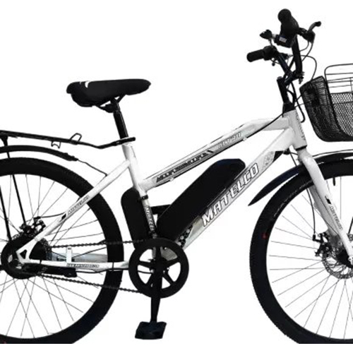 Matelco Unisex Fea26 White Single Speed 26 Inches 27 Gear Lithium-ion (Li-ion) Electric Cycle - Gender: Male