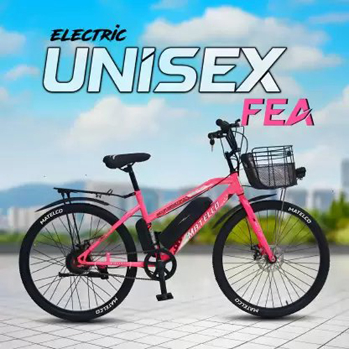 Matelco Unisex Fea26 Pink 26 Inches Single Speed Lithium-ion (Li-ion) Electric Cycle Gender: Female