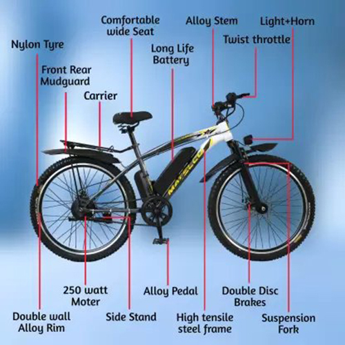 Matelco Urbano Ea26 Dt 26 Inches Single Speed Lithium-ion (Li-ion) Electric Cycle - Gender: Male