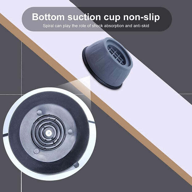 Anti Vibration Pads With Suction Cup Feet - Rubber + Pvc, 3.5 X 7 Cm | Anti-vibration, Anti-walking, Noise-cancelling, Easy Installation, Load Capacity 400kg