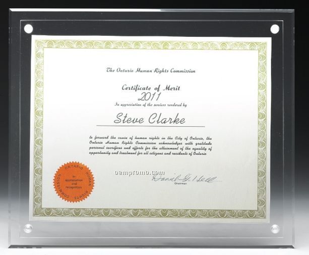 Transparent Acrylic Certificate Holder