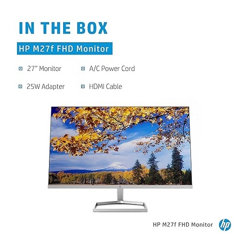 Hp M27f Fhd Monitor - 27-inch 1920 X 1080 Pixels Ips 300 Nits Brightness Eye-safe Certified With Amd Freesync 5ms Response Time Low Blue Light Mode 75hz Refresh Rate