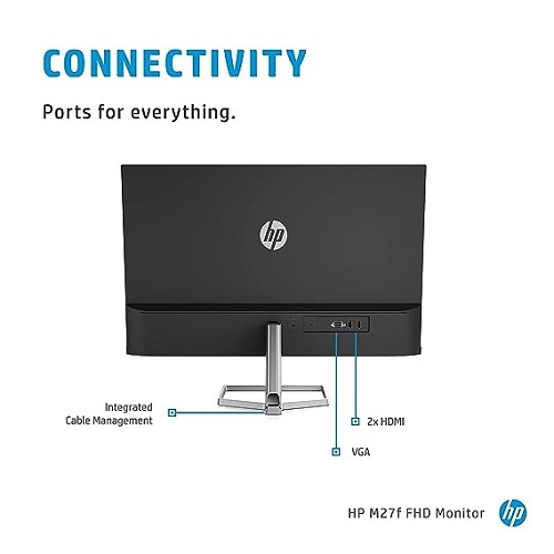 Hp M27f Fhd Monitor - 27-inch 1920 X 1080 Pixels Ips 300 Nits Brightness Eye-safe Certified With Amd Freesync 5ms Response Time Low Blue Light Mode 75hz Refresh Rate