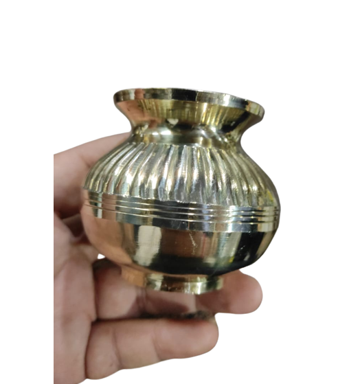 Brass Pooja Lota - Brass, Customize Size, Gold Finish | Chemical Resistant, Durable, Easy To Clean, Lightweight, Fireproof, Hygienic, Rust Proof