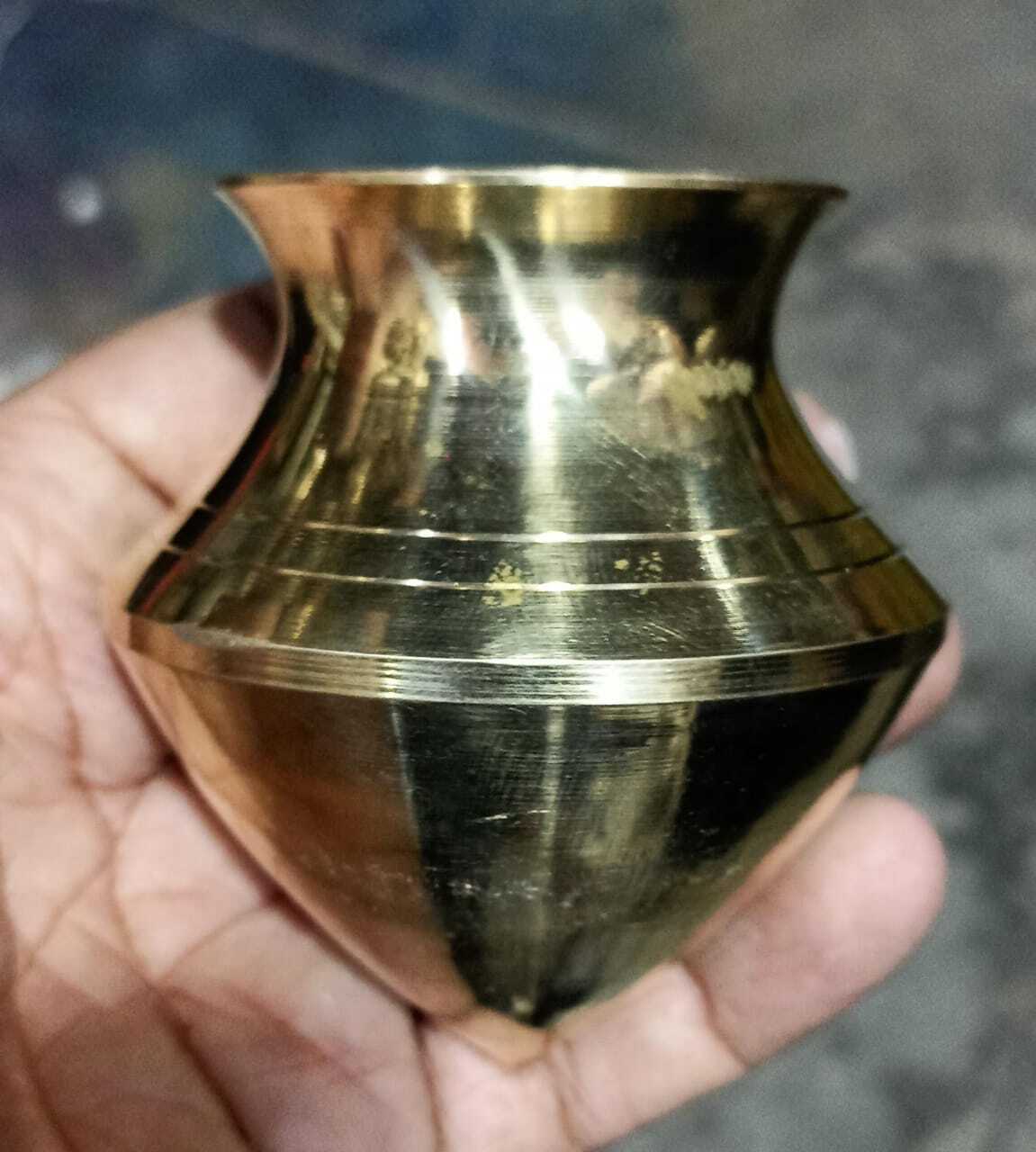 Brass Pooja Lota - Brass, Customize Size, Gold Finish | Chemical Resistant, Durable, Easy To Clean, Lightweight, Fireproof, Hygienic, Rust Proof