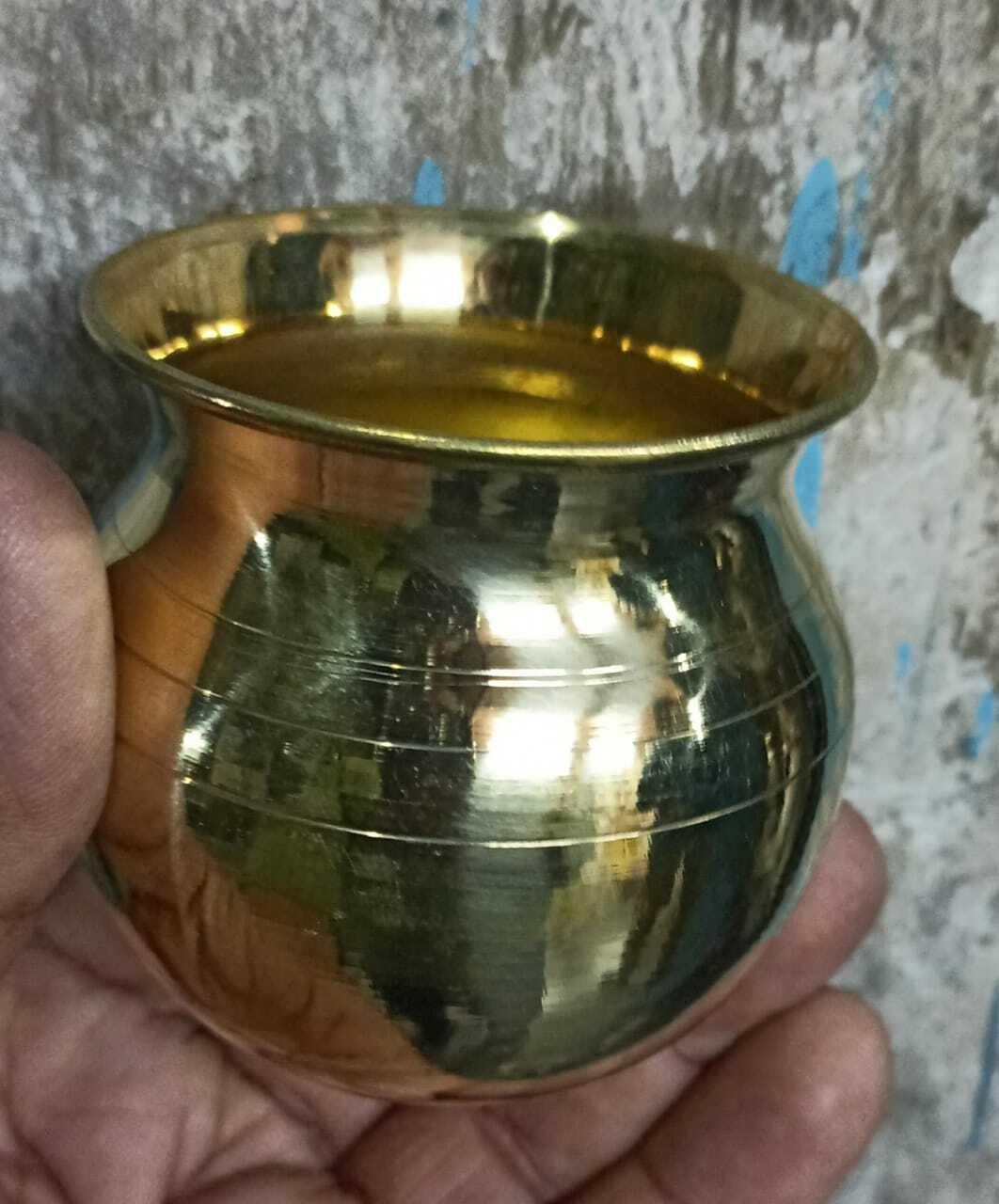 Brass Pooja Lota - Brass, Customize Size, Gold Finish | Chemical Resistant, Durable, Easy To Clean, Lightweight, Fireproof, Hygienic, Rust Proof