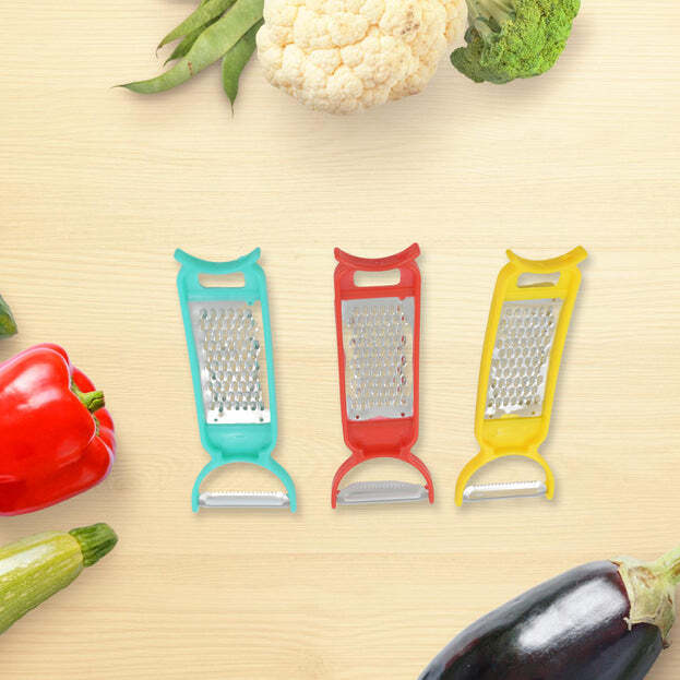 Kitchen 3 In 1 Multi Purpose Vegetable Peeler Grater Cutter For Food Preparation Kitchen 3 In 1 Multi Purpose Vegetable Peeler Grater Cutter For Food Preparation (12 Pc Set) (5511)