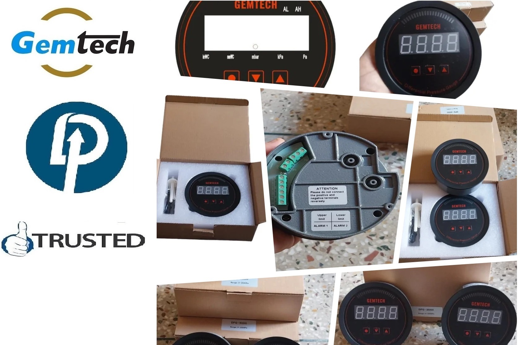 Gemtech Series 3000 Digital Pressure Gauge Range 0 To 0.600 Mbar