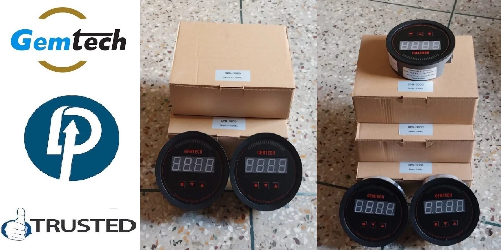 Gemtech Series 3000 Digital Pressure Gauge Range 0 To 2.500 Mbar - Accuracy: +-1 % %