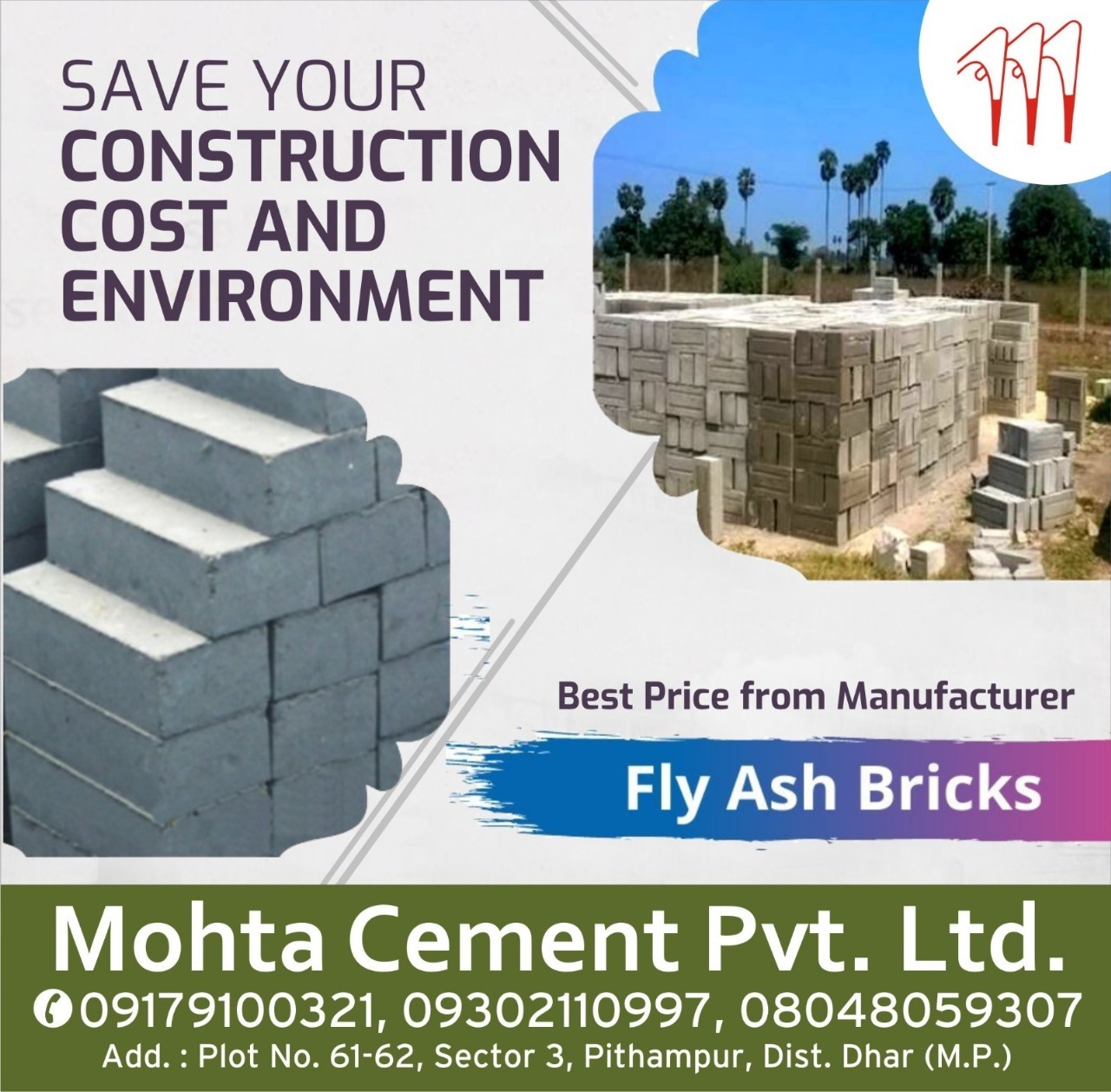 Fly Ash Bricks - High Durability Material | Eco-friendly, Lightweight, Energy Efficient