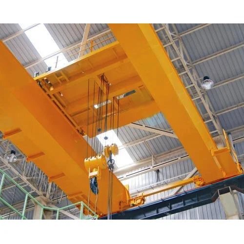 Industrial EOT Crane - Electric Power, 5-10 Ton Loading Capacity | Yellow, Cabin Control, 1 Year Warranty, Emergency Stop Feature