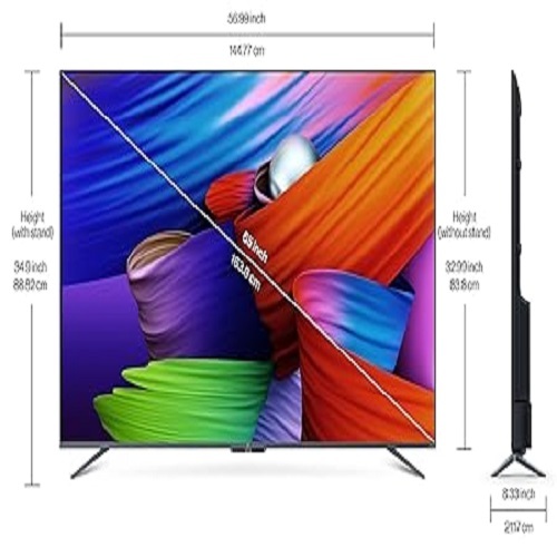 Oneplus 65 U Series 4k Led Smart Tv - 163.8 Cm, Black | 60hz Refresh Rate, 3 Hdmi Ports, Dolby Audio, Android Tv