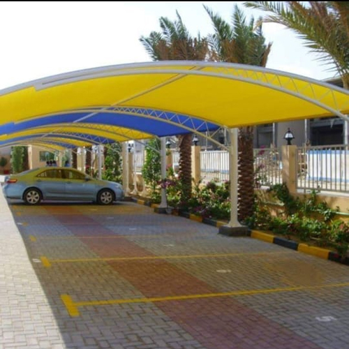 Outdoor Car Parking Structure - Glazed Tile, Sandwich Panel, Concrete Floor, Steel Roof, PVC Sliding Windows | Easy Assembly, Low Maintenance, Cost-Effective Solution