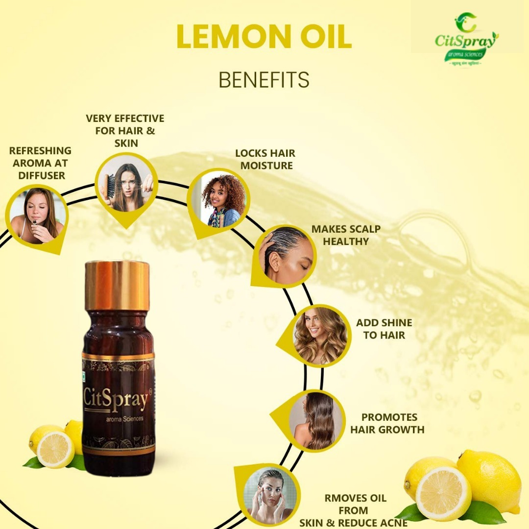 Pure Lemon Essential Oil - 100% Organic, Light Yellow To Greenish Yellow | Natural Energizing Fragrance, Pain Relief, Memory Boost, Paraben & Sls Free